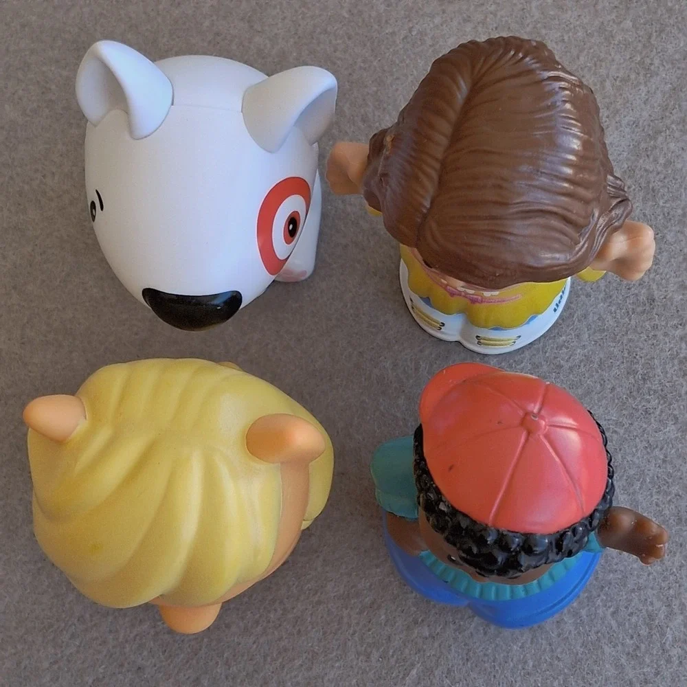 Fisher-Price Little People Target Bullseye Dog Mascot Lot 3 Figures + Playskool